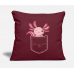 Caudate Gift Breast Pocket Axolotl Burgundy Pillow